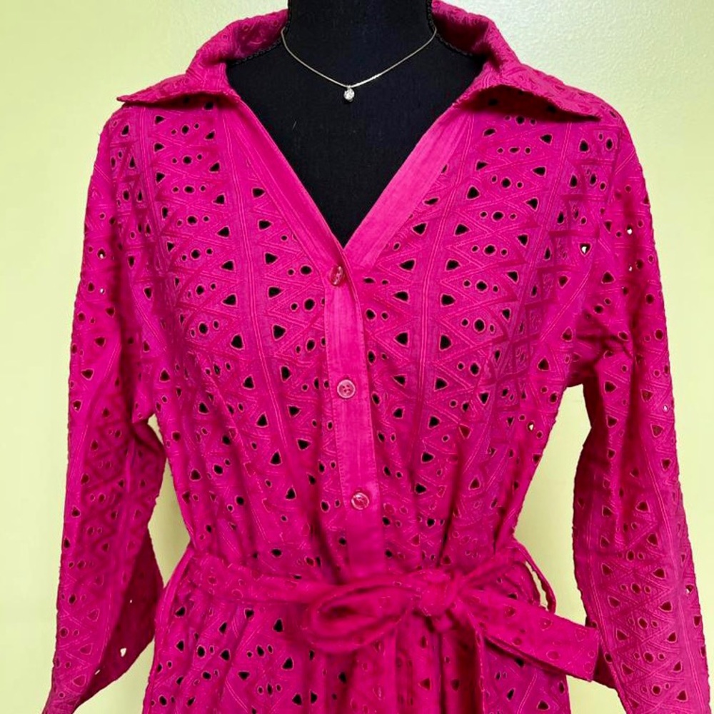 Eyelet wrap dress